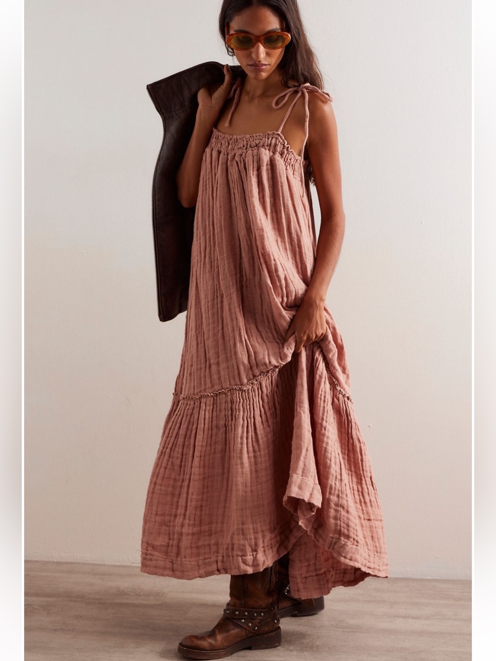 Free People Into the Blue Linen Dress in Tuscany NWOT